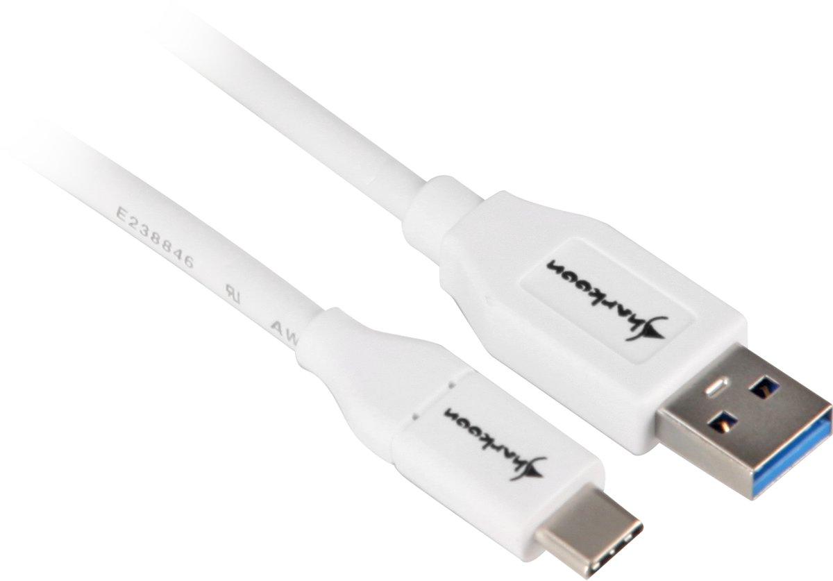 Sharkoon USB 3.1 Kabel, USB-A > USB-C 0,5m Kabel